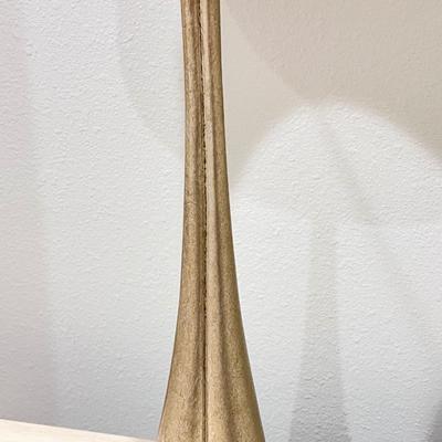 Pair (2) Gold Table Lamps With Linen Shades