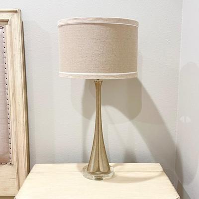 Pair (2) Gold Table Lamps With Linen Shades