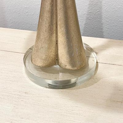 Pair (2) Gold Table Lamps With Linen Shades
