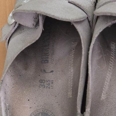 Shiny Silver Birkenstock Slip Ons