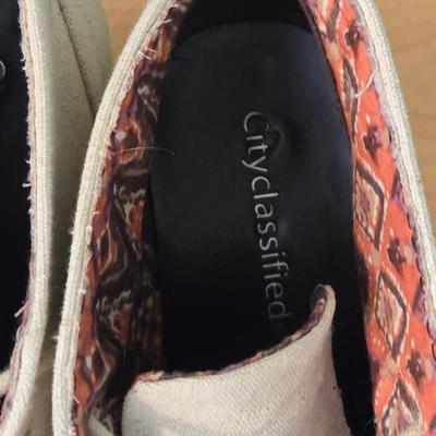 Linen Wedge Shoes