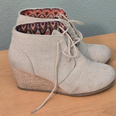 Linen Wedge Shoes
