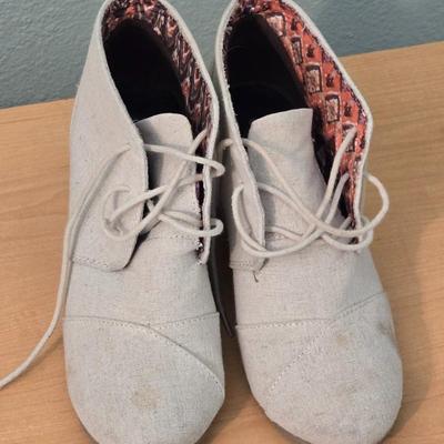 Linen Wedge Shoes