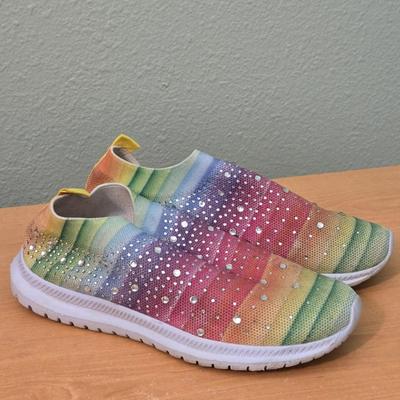 Rainbow Studded Slip Ons