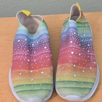 Rainbow Studded Slip Ons