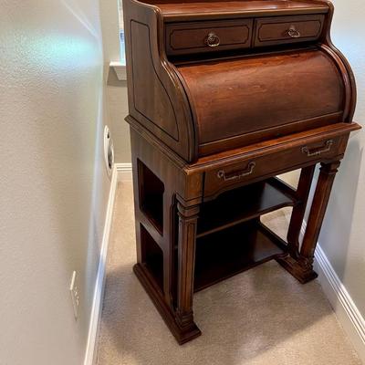 NATIONAL MT AIRY ~ Solid Wood Roll Top Secretary Desk