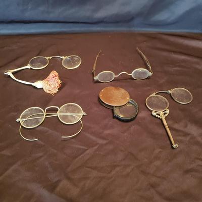 Vintage Glasses and Bausch & Lomb Magnifying Glass (PB-KD)