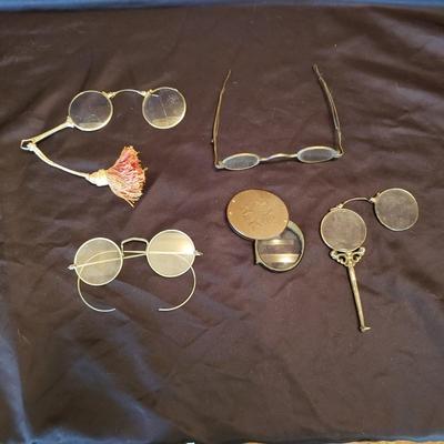 Vintage Glasses and Bausch & Lomb Magnifying Glass (PB-KD)