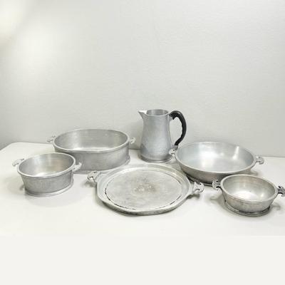 GAURDIAN SERVICE ~ Vtg 1930-40s Cast Aluminum Cookware ~ Set Of Six (6)