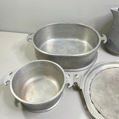 GAURDIAN SERVICE ~ Vtg 1930-40s Cast Aluminum Cookware ~ Set Of Six (6)