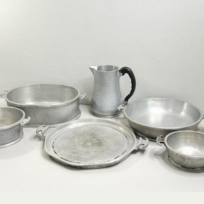 GAURDIAN SERVICE ~ Vtg 1930-40s Cast Aluminum Cookware ~ Set Of Six (6)