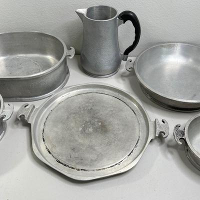 GAURDIAN SERVICE ~ Vtg 1930-40s Cast Aluminum Cookware ~ Set Of Six (6)