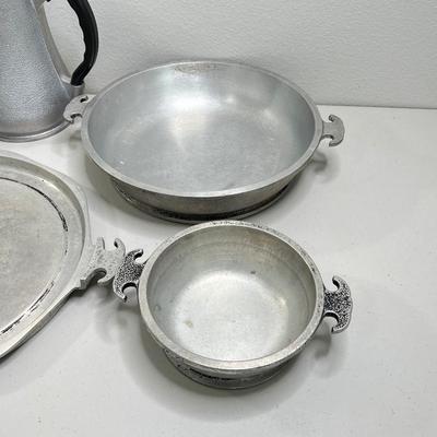 GAURDIAN SERVICE ~ Vtg 1930-40s Cast Aluminum Cookware ~ Set Of Six (6)