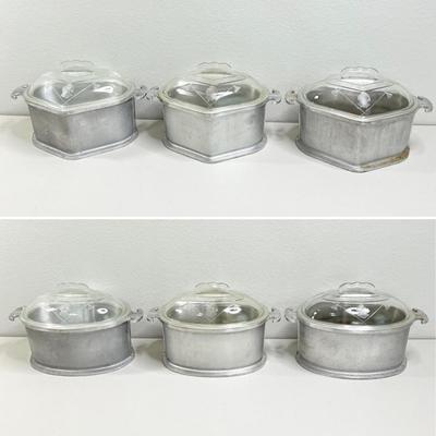 GUARDIAN SERVICE ~ Vtg 1930-40s Lidded Cast Aluminum Cookware ~ Three (3) Piece Set