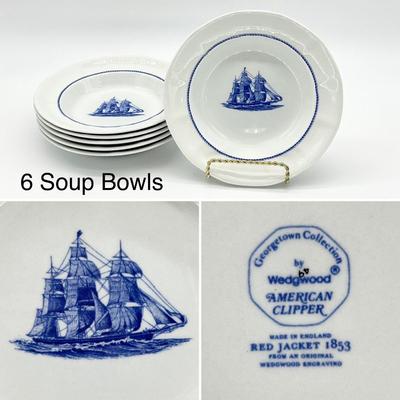 WEDGEWOOD ~ American Clipper Blue ~ 8 Pc Set Service for 6 ~ 48 Total Pieces