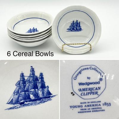 WEDGEWOOD ~ American Clipper Blue ~ 8 Pc Set Service for 6 ~ 48 Total Pieces