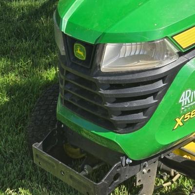 JOHN DEERE 4 Rivers X 580 with 54" Accel Deep Deck with John Deere Tiller, John Deere Snow Blower, and Yardworks Lawn Sweeper