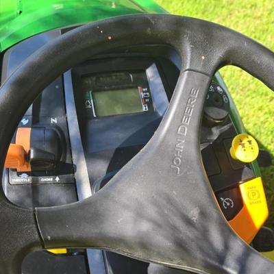 JOHN DEERE 4 Rivers X 580 with 54" Accel Deep Deck with John Deere Tiller, John Deere Snow Blower, and Yardworks Lawn Sweeper