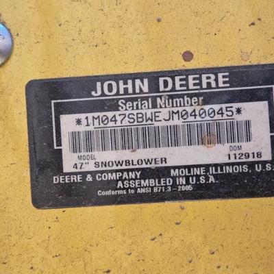 JOHN DEERE 4 Rivers X 580 with 54" Accel Deep Deck with John Deere Tiller, John Deere Snow Blower, and Yardworks Lawn Sweeper