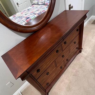 Three (3) Piece Mahogany Full/ Double Sleigh Bed Bedroom Set
