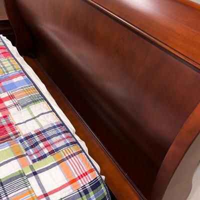 Three (3) Piece Mahogany Full/ Double Sleigh Bed Bedroom Set