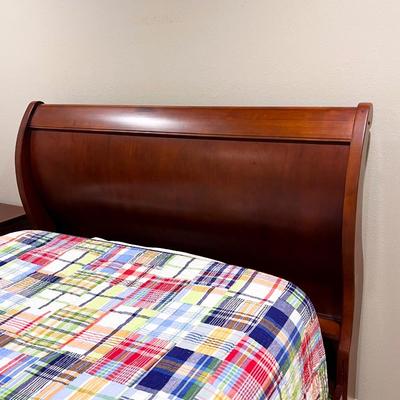 Three (3) Piece Mahogany Full/ Double Sleigh Bed Bedroom Set