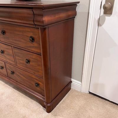 Three (3) Piece Mahogany Full/ Double Sleigh Bed Bedroom Set