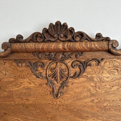 STUNNING ANTIQUE QUEEN BED WITH DENVER MATTRESS CO FIRM MATTRESS
