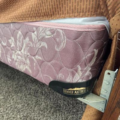 STUNNING ANTIQUE QUEEN BED WITH DENVER MATTRESS CO FIRM MATTRESS