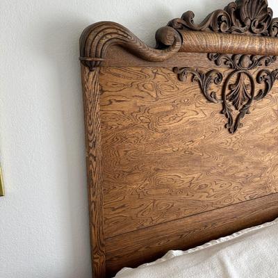 STUNNING ANTIQUE QUEEN BED WITH DENVER MATTRESS CO FIRM MATTRESS