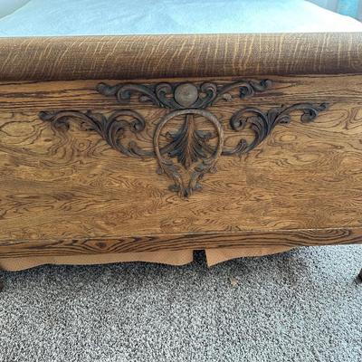 STUNNING ANTIQUE QUEEN BED WITH DENVER MATTRESS CO FIRM MATTRESS