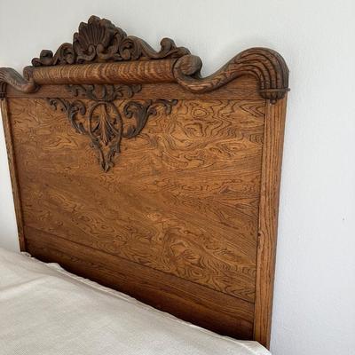 STUNNING ANTIQUE QUEEN BED WITH DENVER MATTRESS CO FIRM MATTRESS