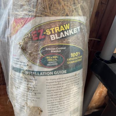 New Straw Blanket Sod w New Box Sod Staples