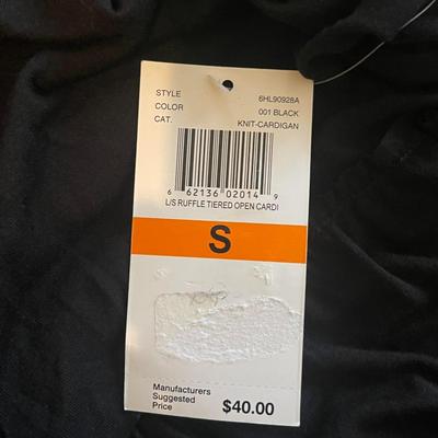 Brand New w/Tags - Stylish Debbie Morgan Black Cardigan - Size S