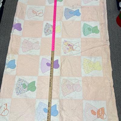 Vintage Quilt Dutch Doll Sun Bonnet Sue Prairie Doll Pastel Colors