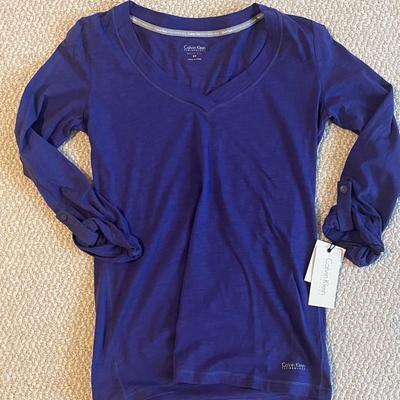 Brand New w/Tags - Calvin Klein Performance V-Neck Shirt, Size XS