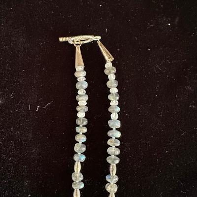 STONE PENDANT ON A BEADED CHAIN