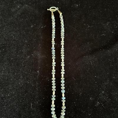 STONE PENDANT ON A BEADED CHAIN
