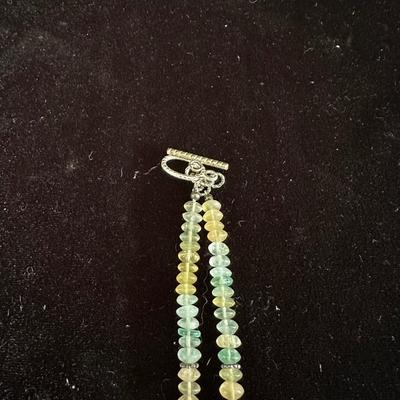 BEADED NECKLACE W/STONE PENDANT