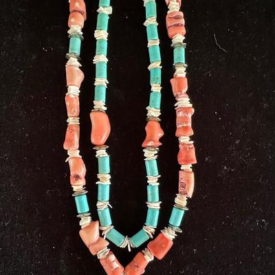 2 TONE BEADED NECKLACE