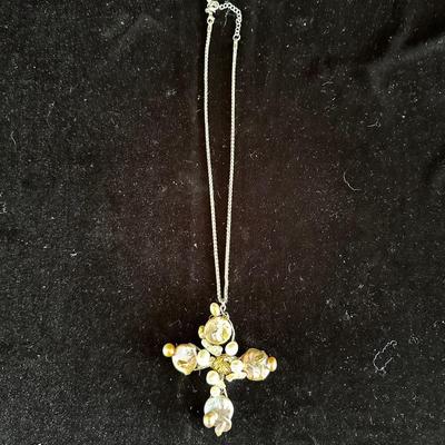 BEADED CROSS ON A CHAIN