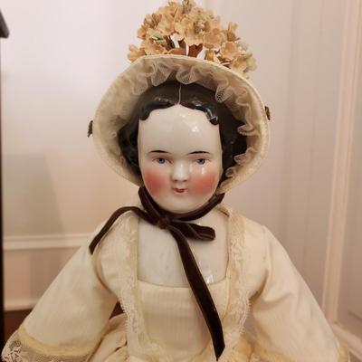 Vintage Porcelain Victorian Doll, Sailor and Porcelain Baby (PB-KD)