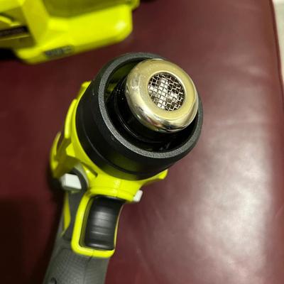 3 Pc. Lot Ryobi - Flashlight, Work Light, Heat Gun