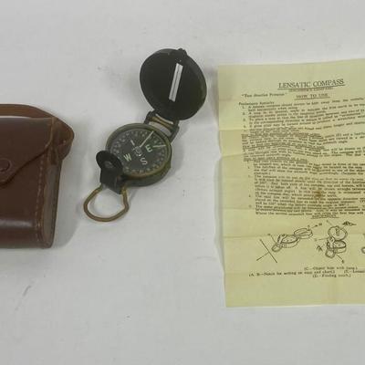 Vintage Lensatic Engineer's Compass