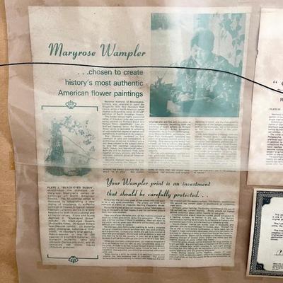 MARYROSE WAMPLER ~ “Single Yellow Rose” ~ Original Signed Framed Print ~ *Read Details
