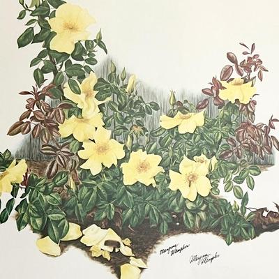 MARYROSE WAMPLER ~ “Single Yellow Rose” ~ Original Signed Framed Print ~ *Read Details