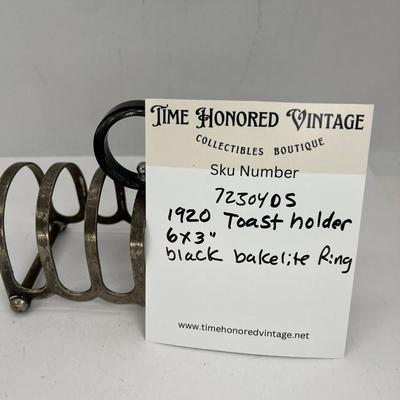1920s metal and bakelite toast holder