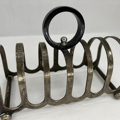 1920s metal and bakelite toast holder
