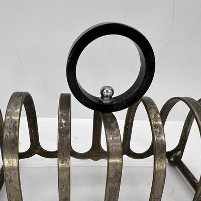 1920s metal and bakelite toast holder