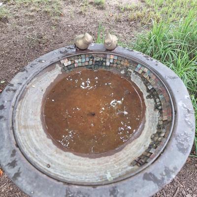 Bird Bath with Mosiac missing